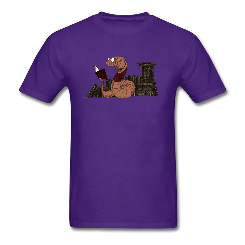 Company Men's Top T-shirts O-Neck Short Sleeve Cotton Bookworm Tops Tees Custom Tops Shirts Drop Shipping Bookworm purple
