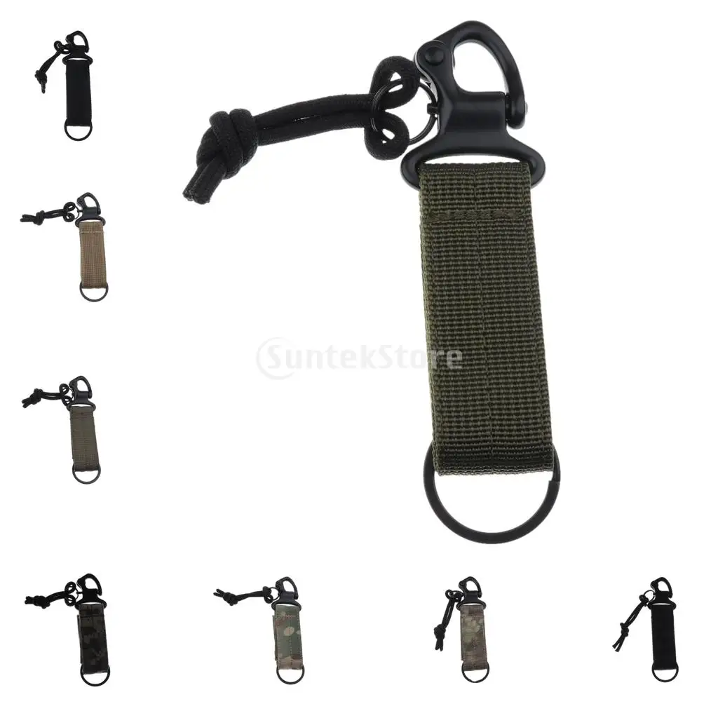 Nylon Multifunctional Molle Belt Buckle Waist Belt Carabiner Keychain Hook for Outdoors