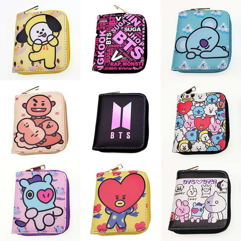 

cool 1PCS cute Anime TATA COOKY RJ Fashion Anime PU Wallet Soft Money Bag Zipper Wallets Coins Casual Purses Card Unisex New
