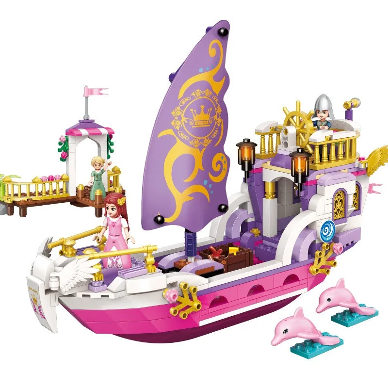 

ENLIGHTEN City Girls Princess Pleasure Boat Ferry Building Blocks Sets Bricks Model Kids Gift Toys Compatible Legoings Friends