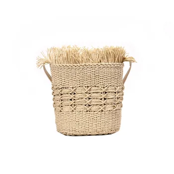 

New Elegant Shoulder Bag Women Wild Simple Messenger Bag For Girls Fashion Ladies Beach Woven Straw Bucket Shoulder Bag K627