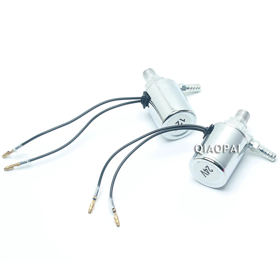 1pcs Universal Air Horn Big Solenoid Valve 12v/24V 1/4 Inch Compressor Chrome Electric Solenoid Valve for Boat Truck Train Horn