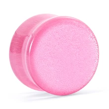 JUNLOWPY Розовый Синий Камень Седло пробки и тоннели ушные измерители двойной расклешенные серьги пирсинг носилки ювелирные изделия с расширителем для тела 2pcs