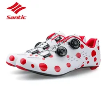 Santic Велоспорт обувь дорожные про углеродного волокна 2018 велосипед обувь самоконтрящаяся Сверхлегкий велосипедов Велоспорт спортивная обувь Sapatillas