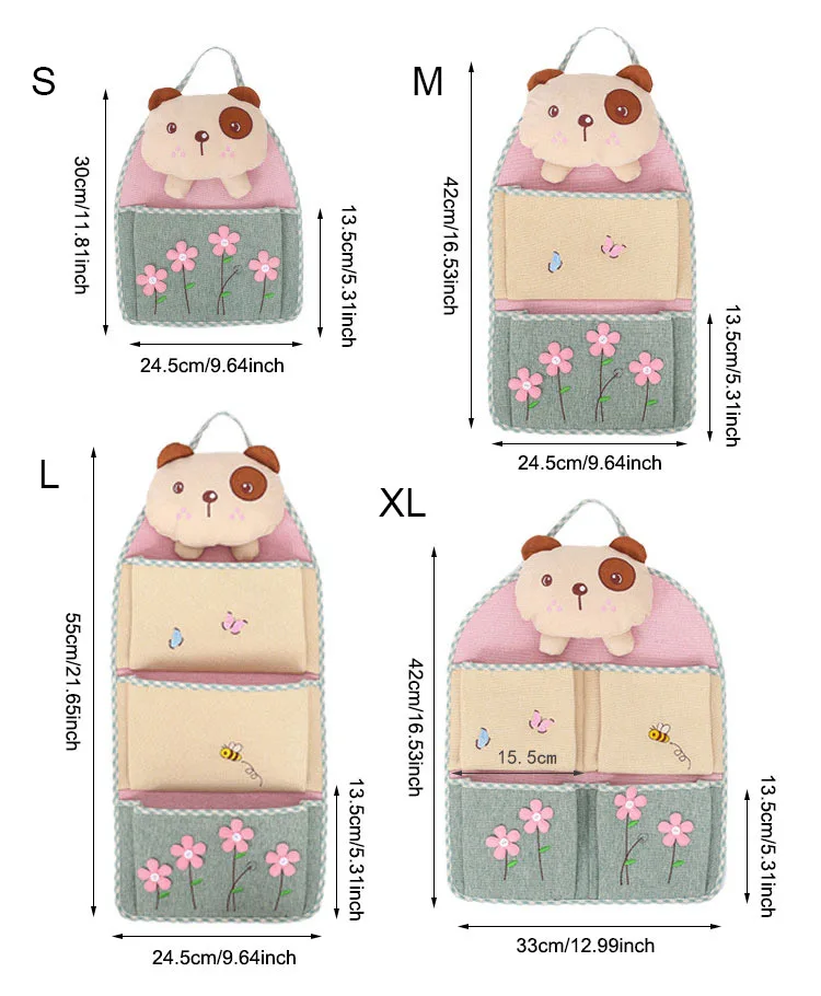 Мульти карманные подвесные органайзеры милые игрушки ключ разное хлопок Стены Двери сумка для хранения ткань гардероб аксессуары для гардероба принадлежности