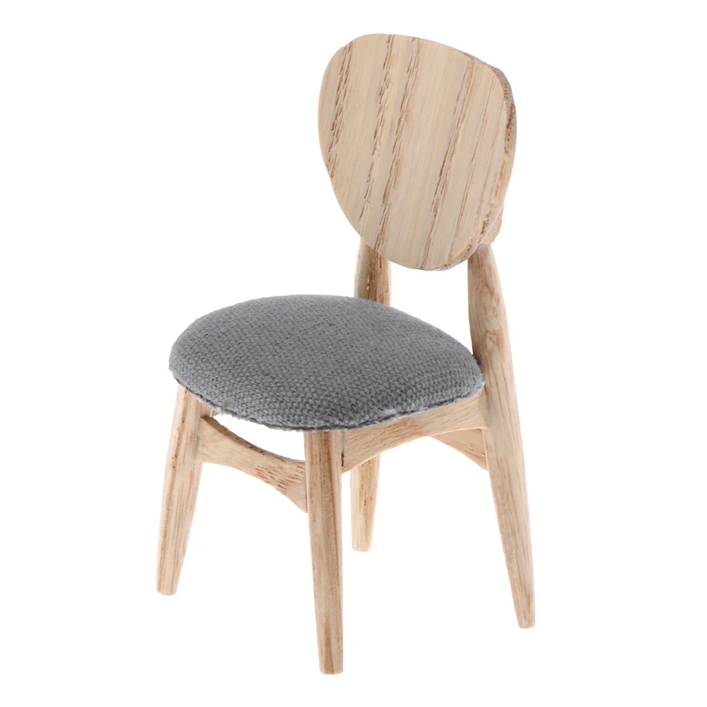 Dollhouse Miniature Furniture 1:12 Contemporary Fabric Wood Dining Chair