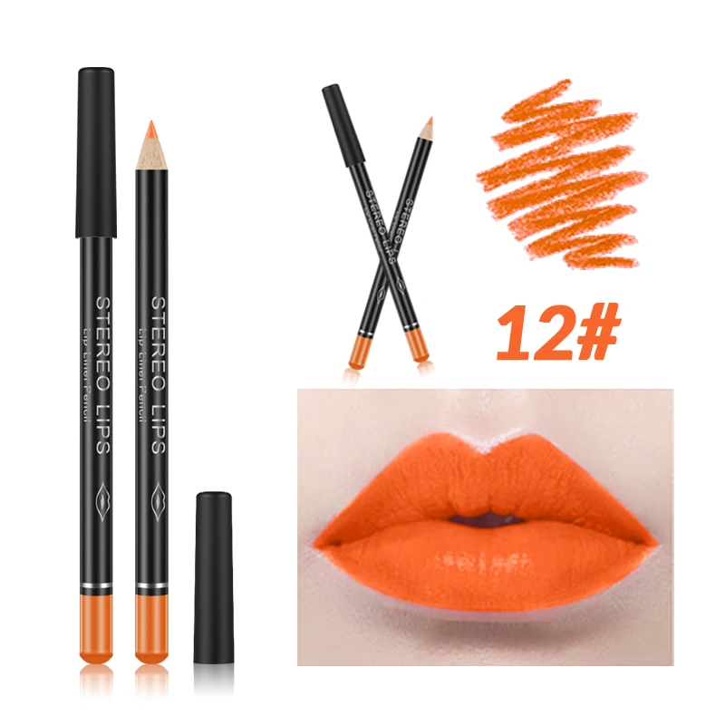 12 Lip Liner Профессиональный 12 Цветов Многофункциональный губ Карандаш долгое Водонепроницаемый LipEye Iner бровей косметические средства для макияжа TSLM2 - Цвет: 12 Lip Liner