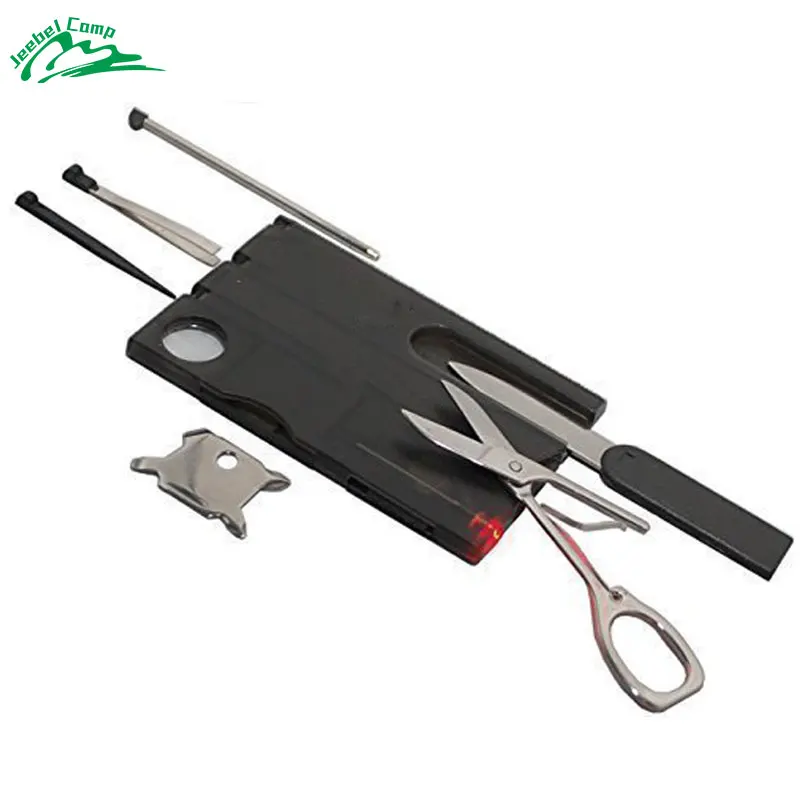 

13 in1 Multifunctional Card Camping Tool Pocket Credit Outdoor Emergency Wallet Knife LED Light Survival SOS Multitool