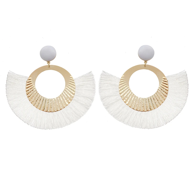

2019 New Tassel Earrings for Women Bohemian Statement Boho Long Dangle Earring Circle Flower Charms Earings Fashion Jewelry
