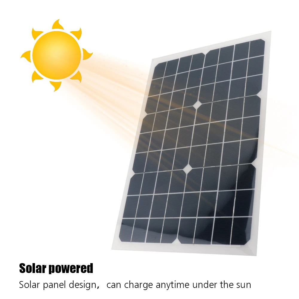 

BORUiT Outdoor Solar Panel 20W 18V Portable Solar Cell Emergency Power Supply Solar Generator DIY Solar Power System