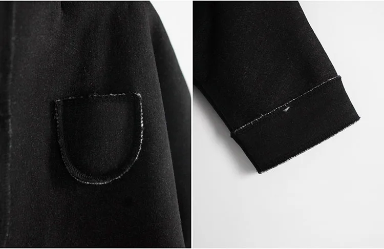 black fleece long girls coats for kids winter 2017 cotton jackets baby big girl tops clothing children mandarin collar coat girl (4)