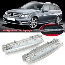 1 шт спереди светодиодный DRL противотуманных фар L/R ABS для Mercedes-Benz W204 W212 C250 C280 C350 E350 A2049068900 A2049069000