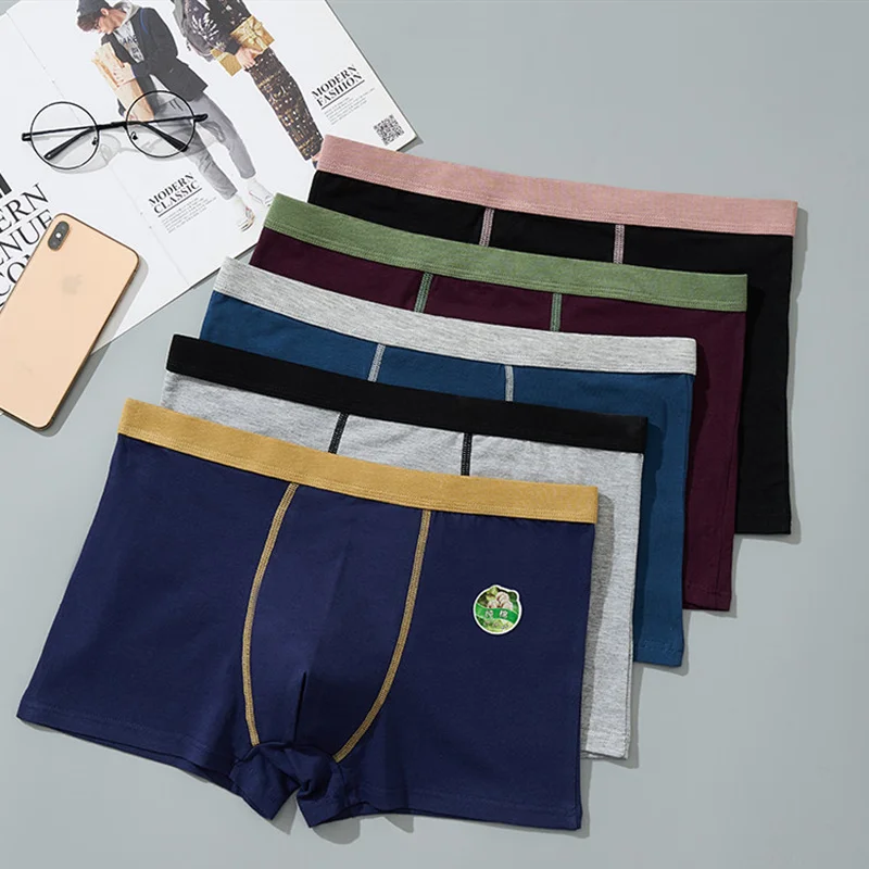 

2019 Panties Mens 4Pcs\lot Underwear Natural Cotton Boxers Men Sexy Boxers Ventilate Plus Size Boxers XXL XXXL 4XL 5XL 6XL