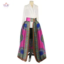Летняя женская длинная юбка макси для женщин африканская Дашики для женщин Bazin Riche Robe Longue Femme размера плюс натуральная юбка Wy3066