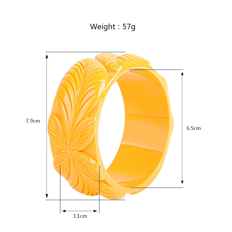 Trendy Resin Cuff Engraved Flowers Fashion Bracelets Bangles for Women Acrylic Wide Bracelets Female Simple Charm New Jewelry (5)