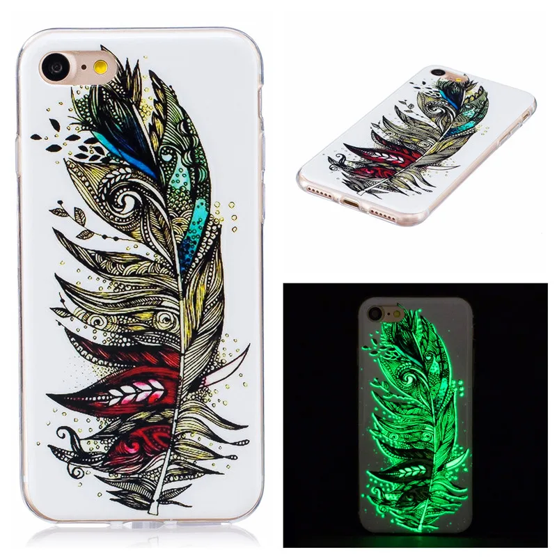 

For Iphone7 iPhone 7 Silicone Case Animal Flower Anime Luminous Silicon TPU Skin Soft Back Cover Phone Case for iPhone 7 7G 4.7