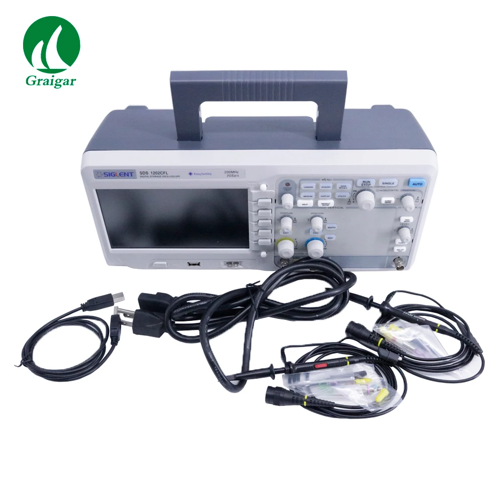 

SDS1202CFL Dual-channel Digital Oscilloscope 200 MHz Bandwidth 2 Channels + 1 External Triggering Channel