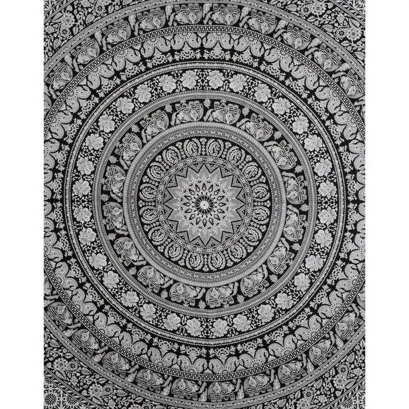 Indian Mandala Wall Hanging Tapestry Boho Geometric Pattern Carpet Throw Picnic Beach Mat Sleeping Blanket Microfiber Tapestry - Цвет: 200x150cm