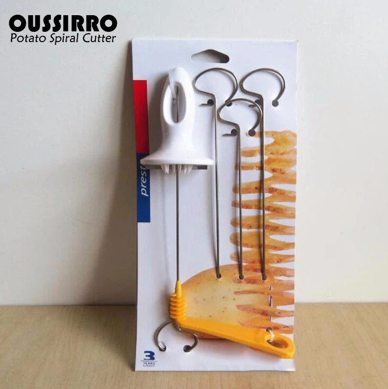 Tornado Potato Spiral Cutter Manual Slicer French Fry Tower Making Twist Shredder Kitchen Supplies | Дом и сад