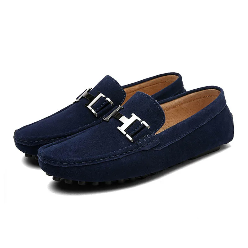 

Masorini New Slip-On Casual Shoes Men Loafers Genuine Leather Men's Flats Shoes Spring and Autumn Mens Moccasins Shoes WW-490