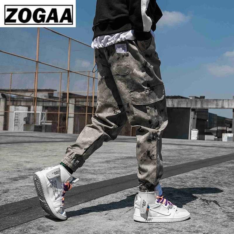 ZOGGA 2019 Spring Camouflage Military Male Full Length Cargo Pants Loose Cotton Mid-Waist Men Pants Without Fade/Shrink/Pilling