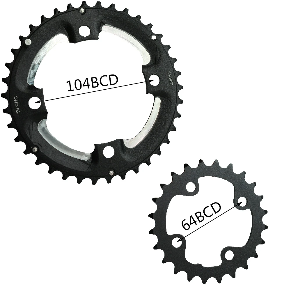 Platos y bielas plegables 24T 64BCD 38 para bicicleta de montaña, piñón para shimano SRAM engranaje 38 dientes|mountain bike sprockets|folding bike cranksetbike crankset - AliExpress
