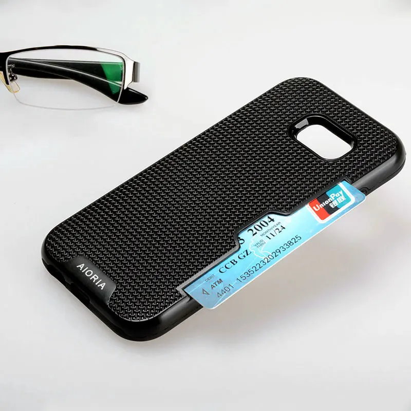 

AIORIA Shockproof case for Samsung Galaxy A5 2017 credit card slot design Textile PC with Flexible Thick TPU Material covers
