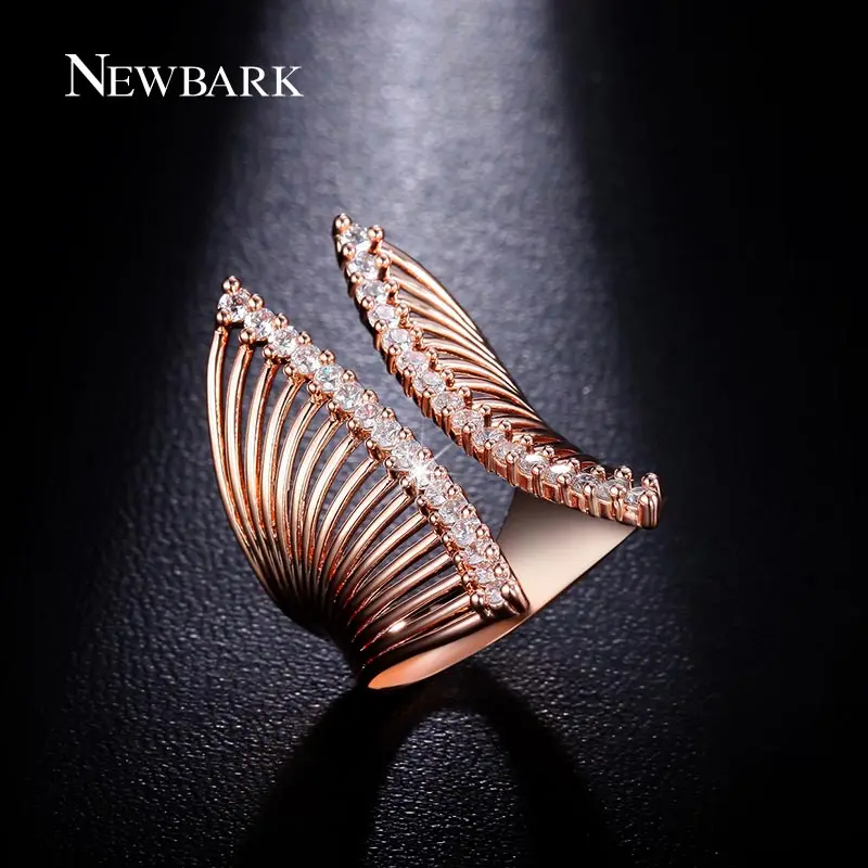 Prix pour NEWBARK De Luxe Ouvert Avant Manchette Broches Anneau 2 Rangée Ronde Effacer Mousseux CZ Bijoux Deux-Tone Femmes Large Anneaux Prix pour NEWBARK De Luxe Ouvert Avant Manchette Broches Anneau 2 Rangée Ronde Effacer Mousseux CZ Bijoux Deux-Tone Femmes Large Anneaux