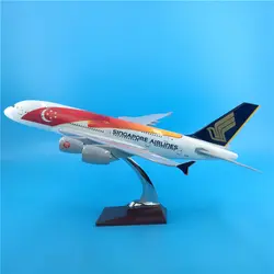 45 см смолы Аэробус модель A380 Singapore Airlines 50th Юбилей Цвет живопись модель самолета International Airways