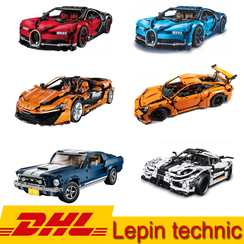 

Technic series Super Car Bugatti chiron Veneno McLaren Koenigsegg Mustang GT-911 Model Building Blocks Toy Same LegoINGS