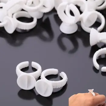 

100pcs plasticTattoo ink cup holder Pigment Caps Disposable Glue Ring Pallet Holder Eyelash Extension Tattoo Pigment 2U0126