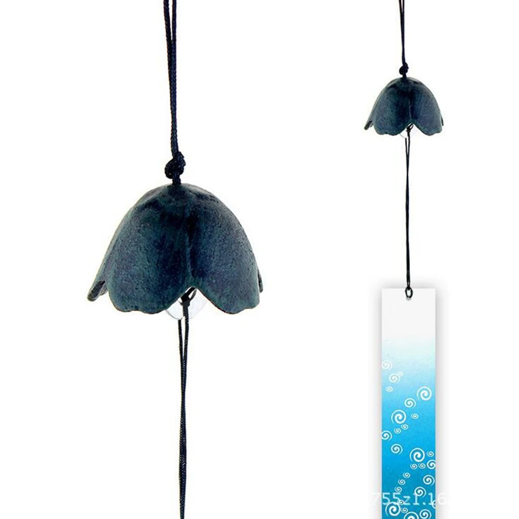 2 Pieces Japanese Furin Wind Chime Nambu Cast Iron Iwachu Bell Flower-shaped