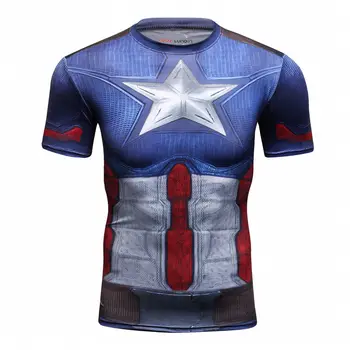 

Captain America T Shirt 3D Men Avengers iron man Civil War Tee Male short Sleeve Basketball Jerseys Running suit