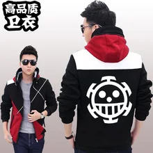 One Piece Hoodies font b Anime b font Trafalgar Law Hooded Coat Thick Zipper font b