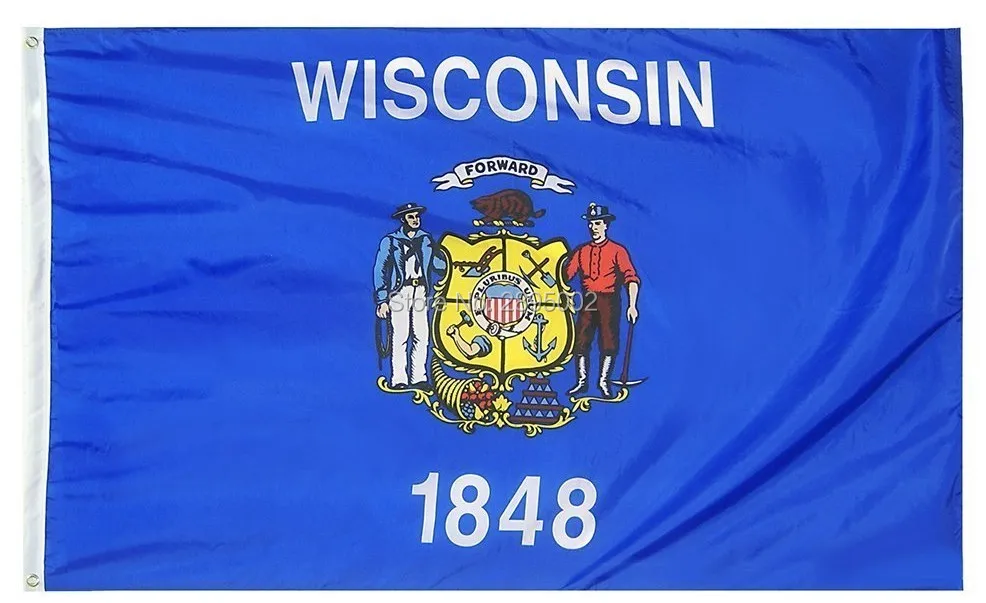 Wisconsin State Flag Polyester grommets 3 x 5 Banner metal holes Flag