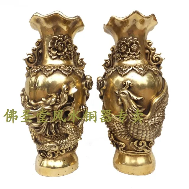 

Bronze statue copper vase lucky Ruyi decoration gift a pair of Large