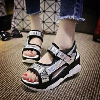 

Ulzzang Women Sandals Summer Platform Slippers Thick Soled Sandals Slip On Slides Women Shoes Student Sandalias Mujer