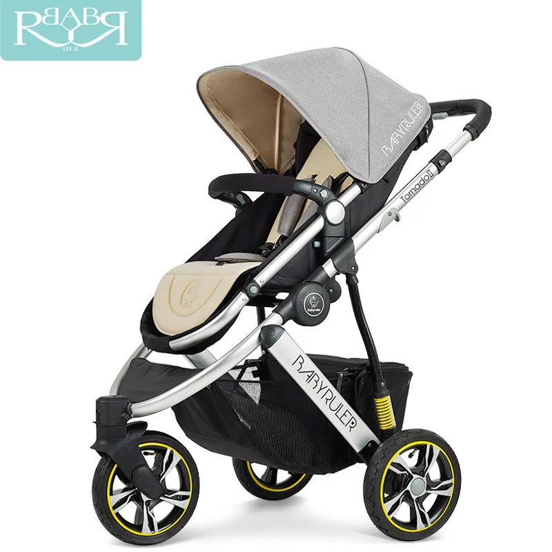 Babyruler, высокий пейзаж, 6 цветов, алюминиевая Роскошная складная детская коляска, 3 в 1, детская коляска для новорожденных, детская коляска