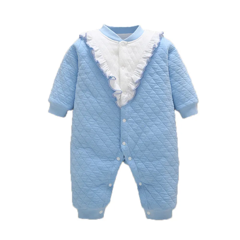 

Jumpsuits Buttons-Up 100% Cotton Long-Sleeves Cute Absorbent Breathable Coveralls 3-12 Months