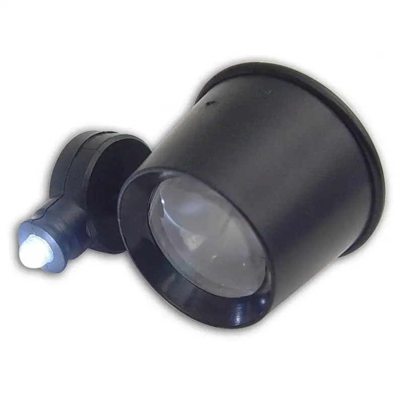 Jewelry Loupe with LED Light Plastic magnifier10x font b Power b font Free Shipping