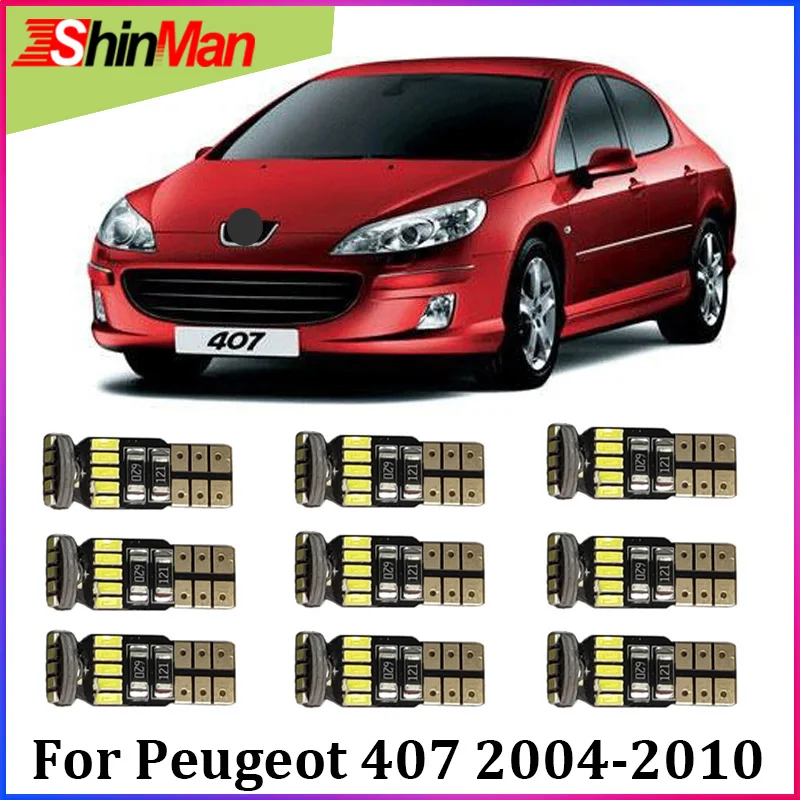 

ShinMan 7pcs Canbus Error Free Master LED Car Light Interior Light LED Kit LED Light For Peugeot 407 2004-2010 Reading light