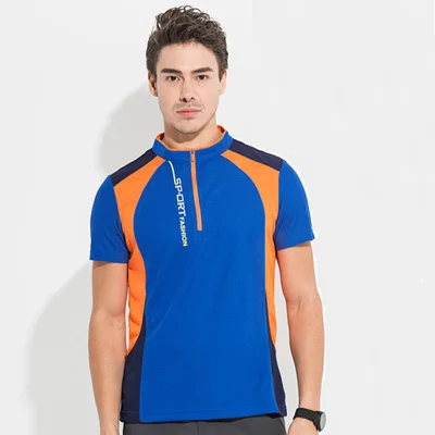 Новинка, мужские туристические футболки wo, быстросохнущие футболки для бега, спортивная одежда для мужчин wo, Мужская одежда для фитнеса, мужская спортивная футболка для улицы - Цвет: men blue short