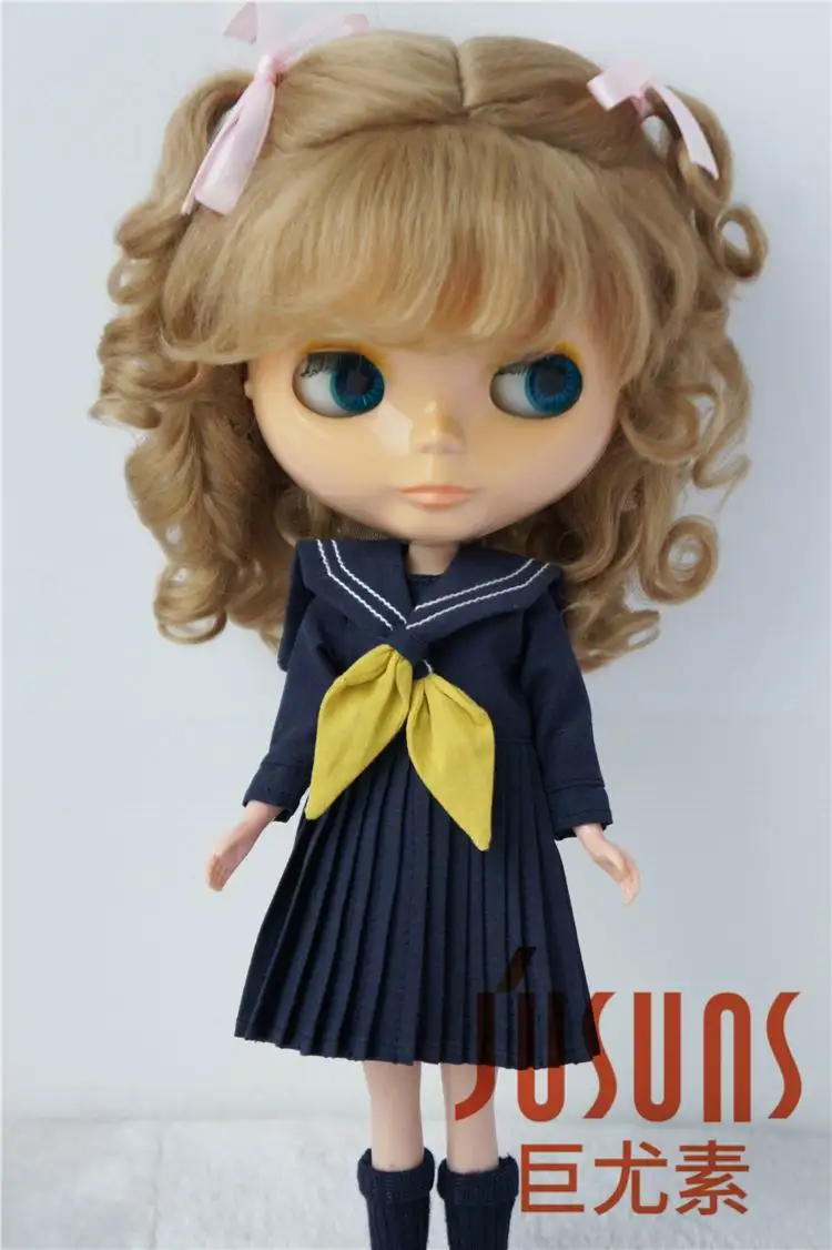 JD187 Размер 9-10 дюймов и 10-11 BJD мохер кукла парик длинная мягкая волна с 2 Пони Парики