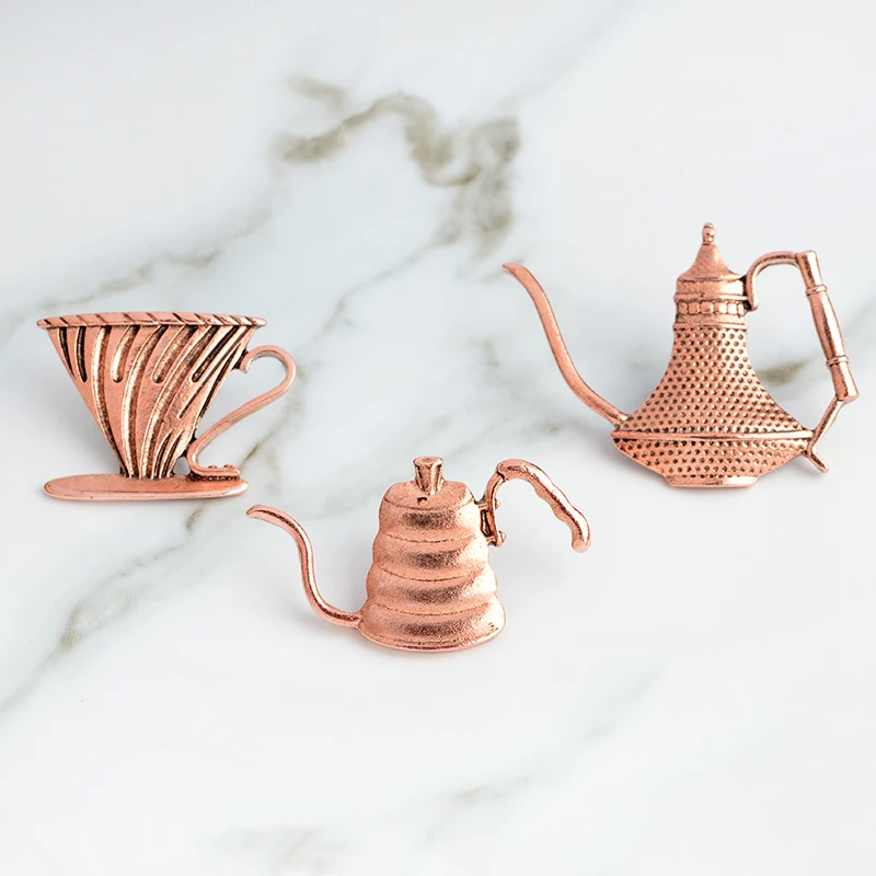 

Bronze Coffee appliance pot cup Pin Brooches Badges Lapel pin Hat Bag Jeans Jackets Pins Backpack Accessories