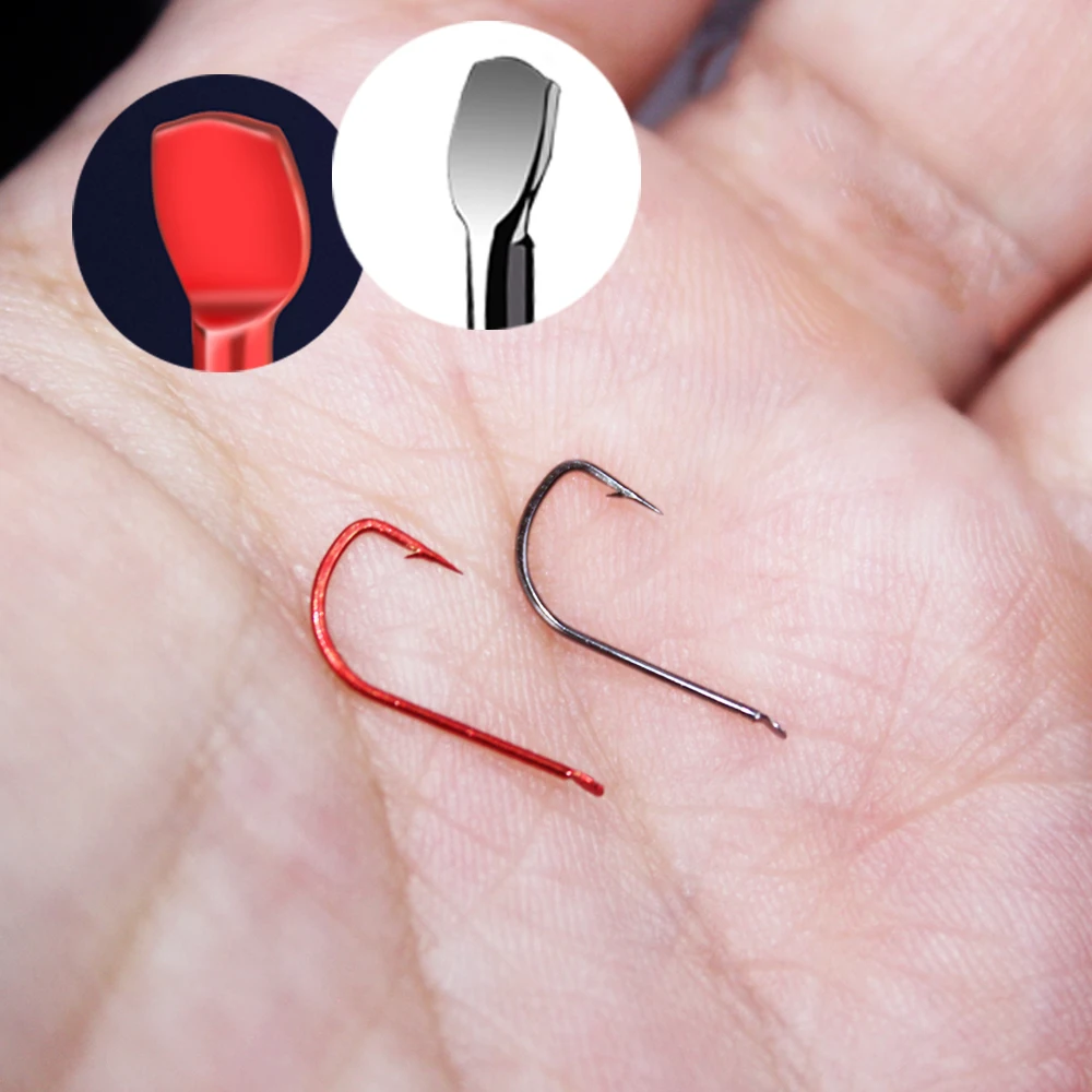 10pcs/lot sode fishing hooks black and red color High Carbon Steel Fishing Hook Sode Non-Barb