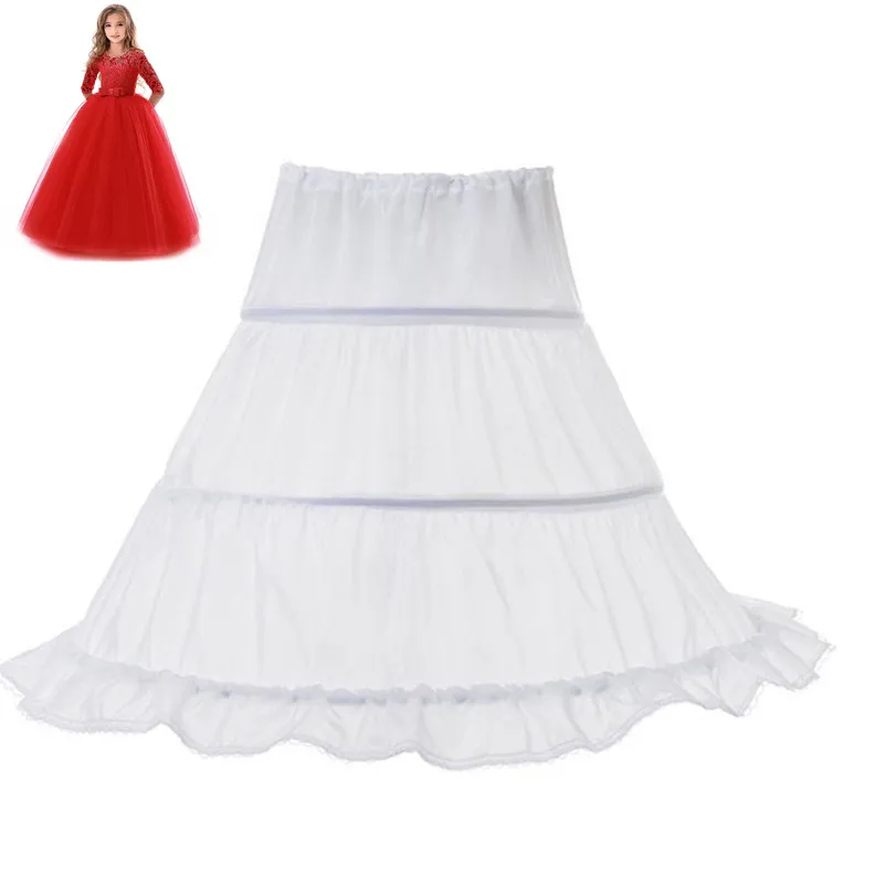

White Girl Tutu Skirt 3 Hoops Children Wedding Accessories Kids Girls Petticoat Ball Gown Crinoline Skirt Petticoats Underskirt