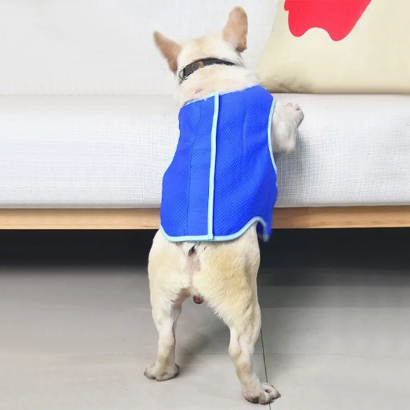 

Summer Pet Dog Clothes Puppy Dogs Cooling Vest Pet Mesh Blue T-shirts For Small Medium And Large Dog