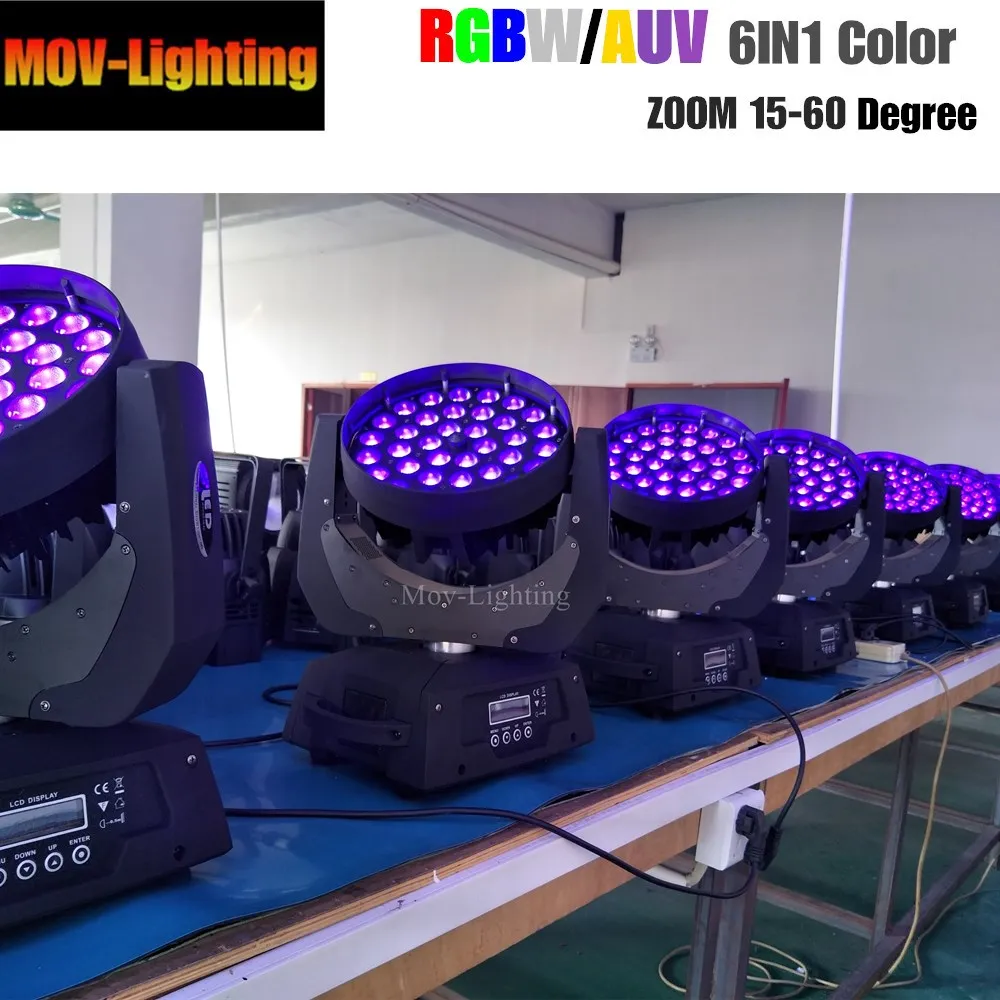 4 шт./лот fly case Dj club disco ZOOM 36x18 Вт RGBWA + UV 6 в 1 wash LED движущийся головной свет|Эффект