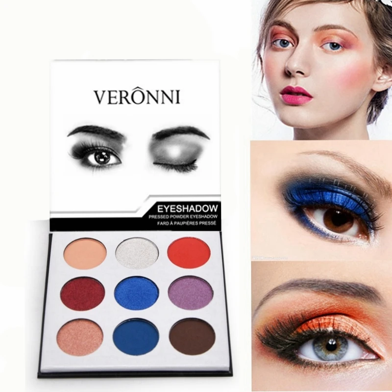 

9 Color Eye Shadow Palette Make Up Waterproof Long-lasting Shimmer Matte Pigment Cosmetic Nude Blue Red Smoked Eyeshadow Pallete