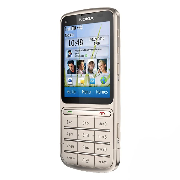 C3-01, разблокированный мобильный телефон Nokia C3-01, 2,4 дюймов, 5Мп камера, 1050 мАч, WIFI, Bluetooth, одноядерный мобильный телефон